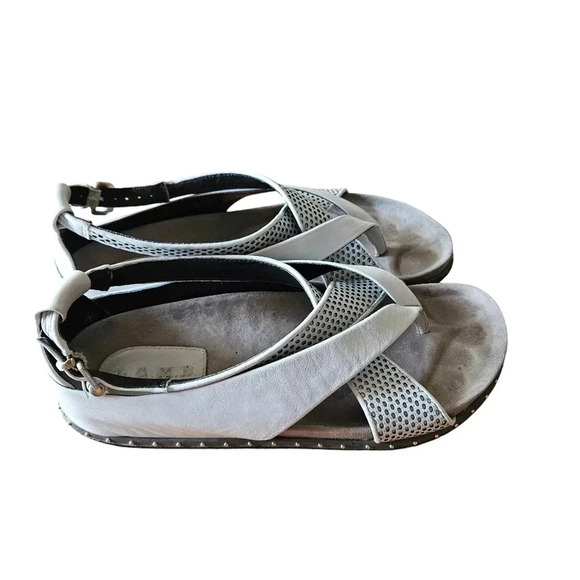 LAMB  Bellatrix Crisscross Gray Leather Women's Flats Sandals Shoes Size 9. - Picture 8 of 10